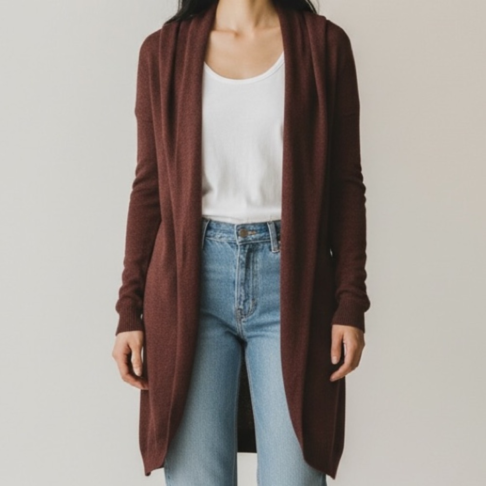 H&M Long Red/Brown Cardigan Woman’s Size Medium